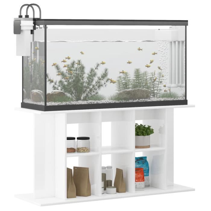 VidaXL Support d'aquarium blanc brillant 120x40x60cm bois d'ingénierie 833593