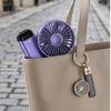 Portable Blue Mini Fan, 5-Speed USB Rechargeable Handheld Fan with LED Display, Foldable Desk Fan for Travel, Office & Outdoor