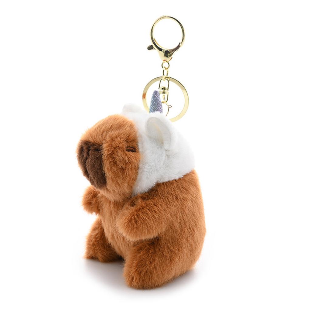 Cosplay Capybara Plush Keychain Backpack Pendant Cartoon Car Keyring Handbag Decoration Women Bag Decors Birthday Gift