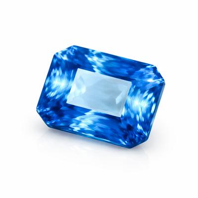 Natural Blue Sapphire Loose Gemstone Ceylon Emerald Cut 10.90 Ct September Birthday Birthstone