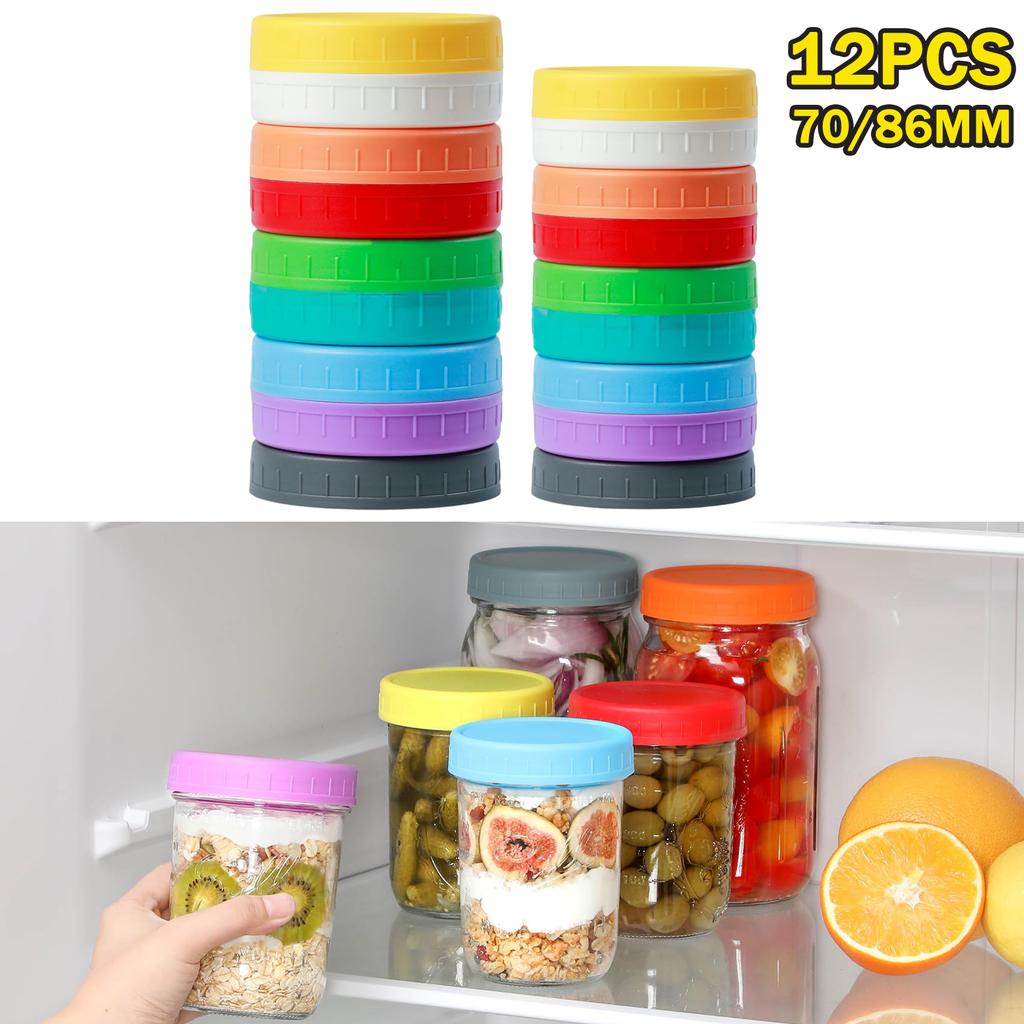 12PCS WIDE Mouth Mason Jar Lids,PP Storage Caps,Canning Jars,Leak-Proof,for Stanley Cup Accessories,Kitchen Storage Organization