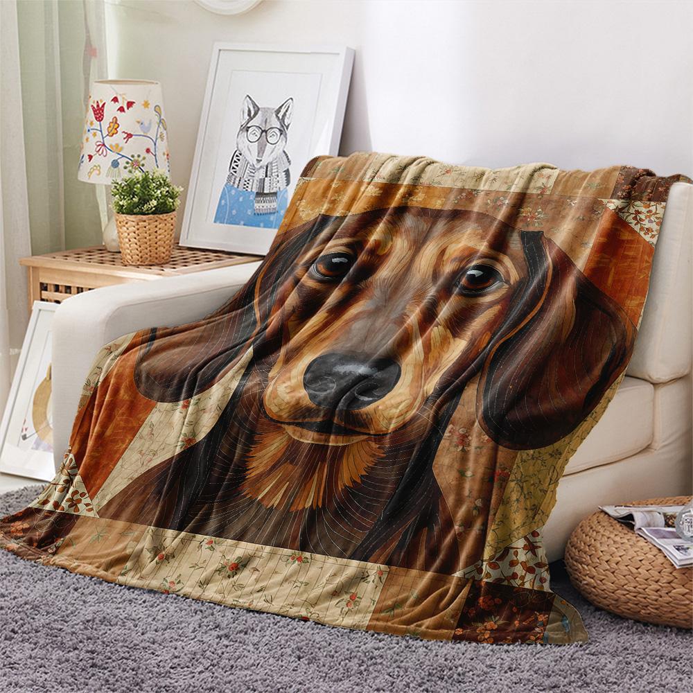 1PC Dog Print Flannel Blanket, High quality Comfortable for All Seasons, Home Decor, Warmth and Comfort, Perfect for Christmas Gifts