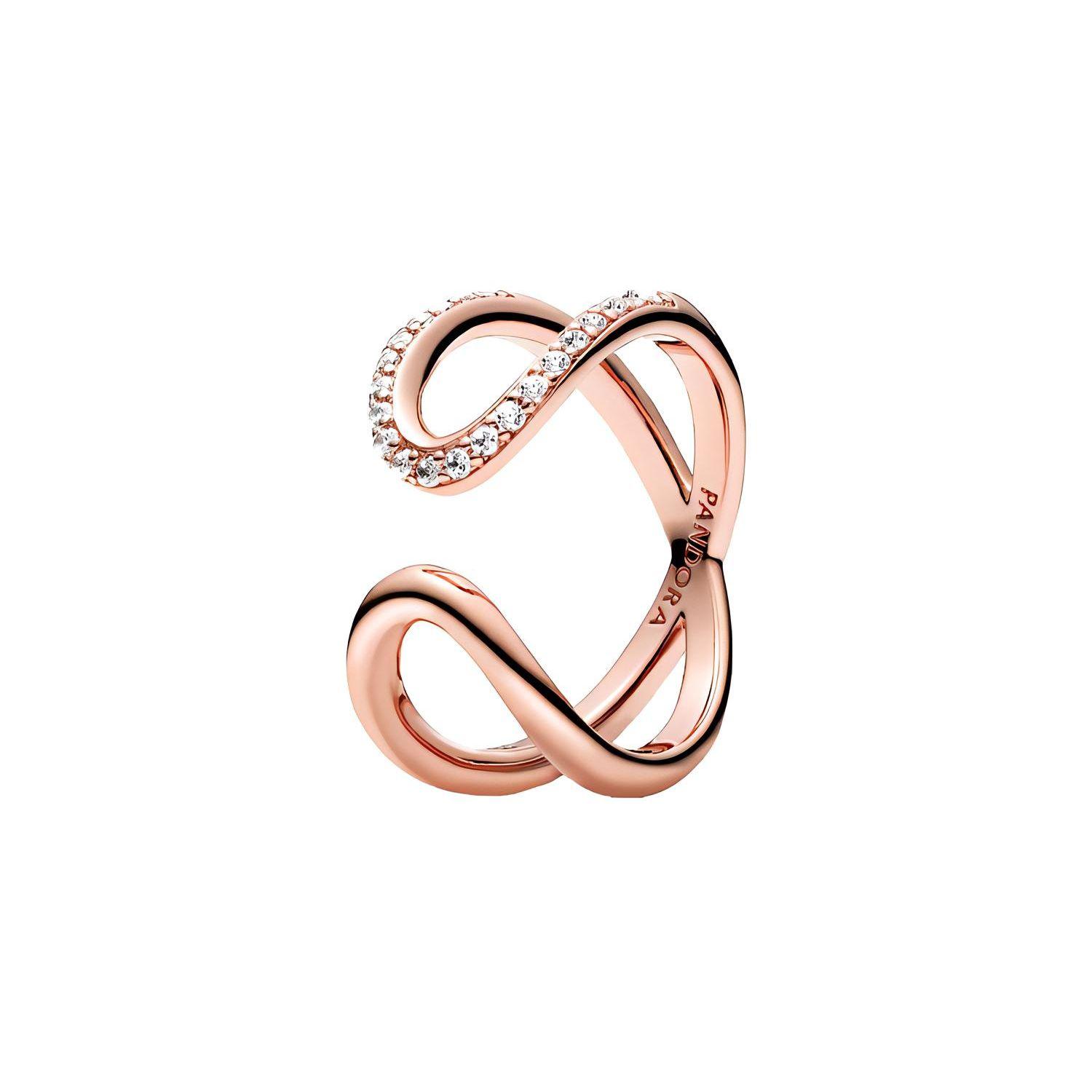 Pandora Rose Gold Eternity Symbol Open Ring Women rings 188882C01 48