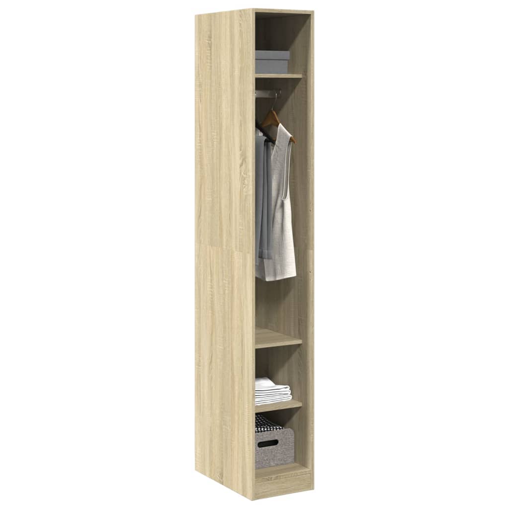 Vidaxl Wardrobe, Sonoma Oak Color, 30X50X200 Cm, Wood-Based Material