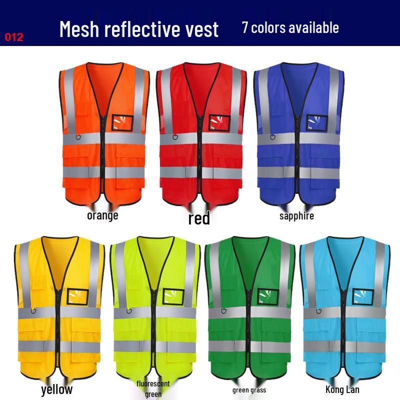 Custom Reflective Safety Vest with Logo for Nighttime Construction and Sanitation Workers