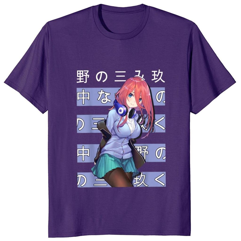 Funny Anime Character Unisexga Fans Camiseta 100 Cotton Summer Casual Oversized Unisex EU Size T Shirts Miku Nakano Tshirt tops