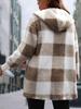 Loose Plaid Color Blocked Knitted Cardigan Fashion Sweater for Women Autumn Versatile Style