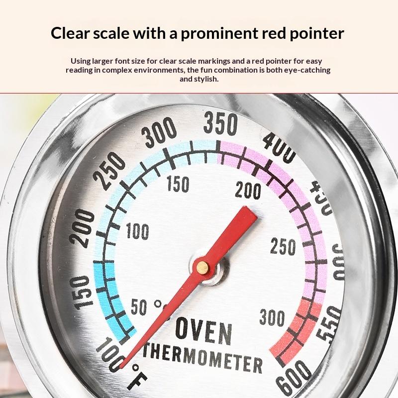 1Pcs Kitchen Tools 300°C Stainless Oven Thermograph Mini Dial Stand Up Temperature Meter BBQ Thermograph Household Oven Cookware