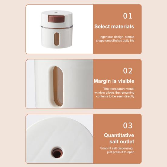 Magnetic Spice Jars Set Wall Mounted Measuring Dispenser with Clear Window Leak-Proof Salt And Pepper Organizer for Sugar