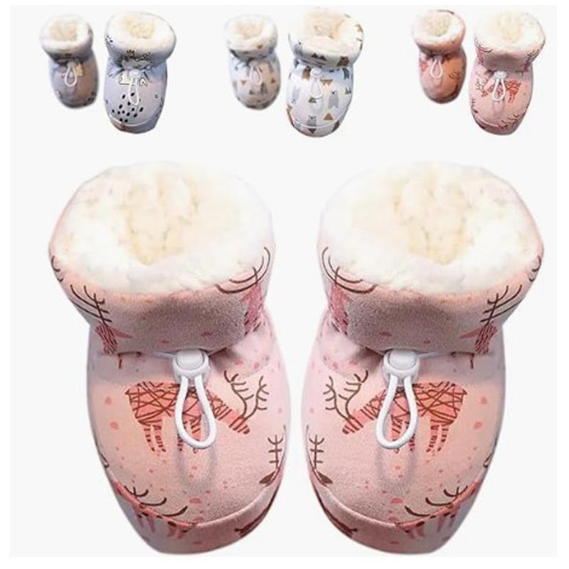 

Теплые детские сапоги на меху, новые теплые уютные флисовые детские пинетки 2024 года, зимние зимние нескользящие теплые носки на мягкой подошве