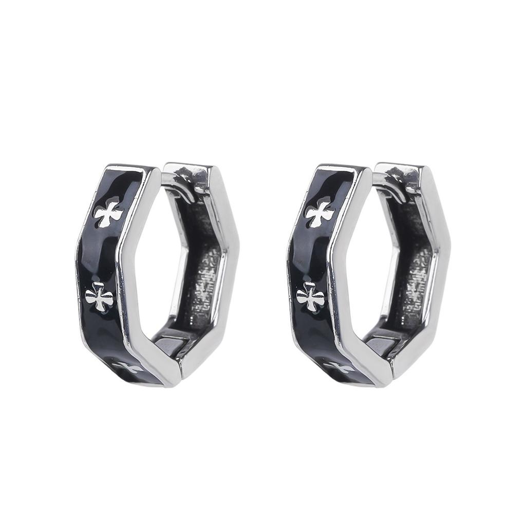 2 Stück/1 Paar Herrenohrringe Einzigartiges Design Kleine Creolen für Damen Edelstahl Vintage Farbe Punk Gothic Trend Schmuck