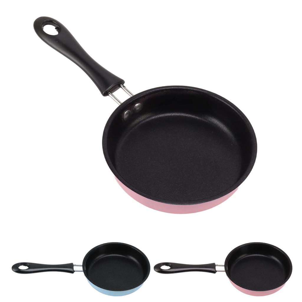 Egg Pan Stainless Steel Prevent Stick Mini Fry Pan Electroplated Round Heat Insulation Long Handle Kitchenware Kitchen Supplies