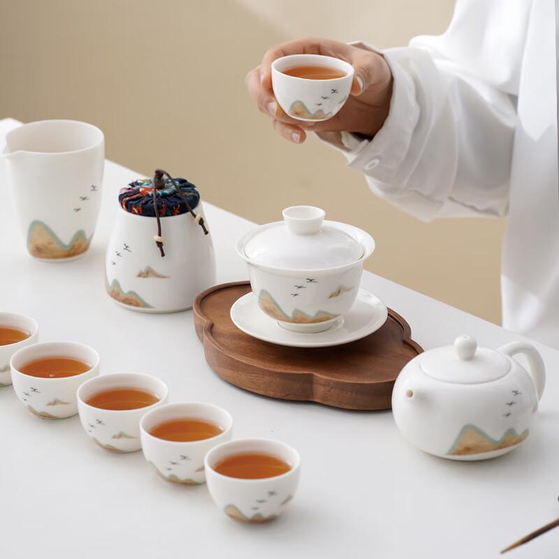 Junsup WZ Landscape Tea Set Teapot + Gaiwan + Fair Cup + 6 Tasting Cups