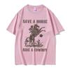 Peter Anor Save A Horse Ride A Cowboy Men's pattern print T-shirt Harajuku Retro Casual T-shirt 100% pure cotton Short sleeve