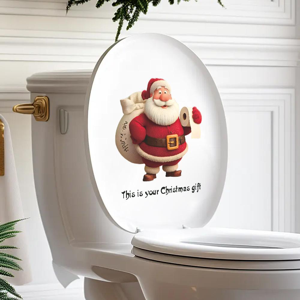 Santa Claus's Bathroom Toilet Beautification Stickers for Giving Gifts