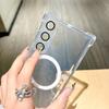 For Magsafe Clear Shockproof Silicone Case For Samsung Galaxy S25 S24 S23 Plus Ultra FE Magnetic Camera Protection Soft Cover