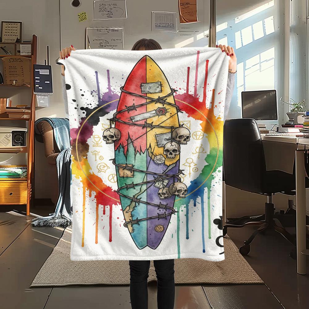 1PC Playing card style Print Flannel Blanket, High quality Comfortable for All Seasons, Home Decor, Warmth and Comfort