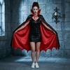 Washable Durable Gothic Costume Cape Stand-up Collar Witch Cape Halloween Hooded Cloak  Ladies
