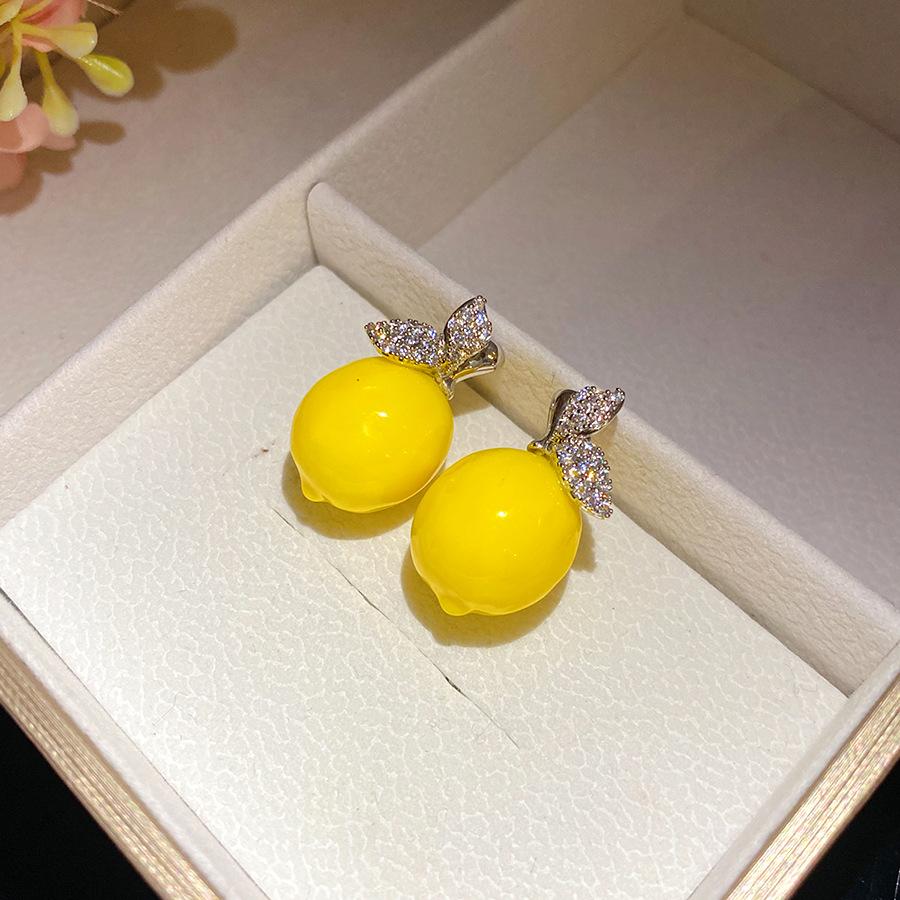 Crystal Pearl Beaded Lemon Pendant Earrings and Necklace 2026 New Exquisite Jewelry Wholesale