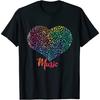 Musik Herz Noten T-Shirt Liebe Sänger Band Instrumente Note T-Shirt Sweatshirt Hoodie Langarmshirt für Damen Herren Kinder