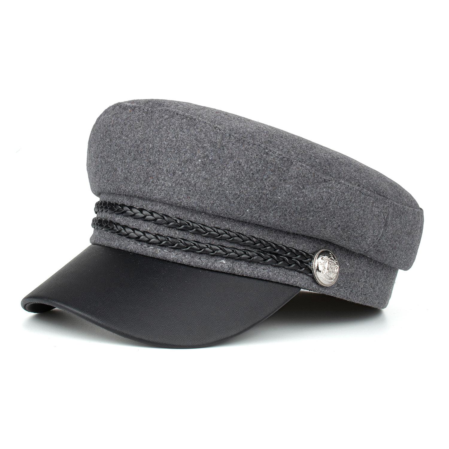 

Капелюшна промисловість осінньо-зимовий новий триколірний берет R one size fits all сірий колір