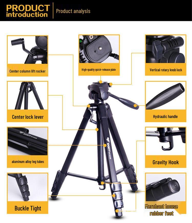 Aluminum Alloy DSLR Camera & Phone Tripod for Selfies, Videos, Photography, and Live Streaming.