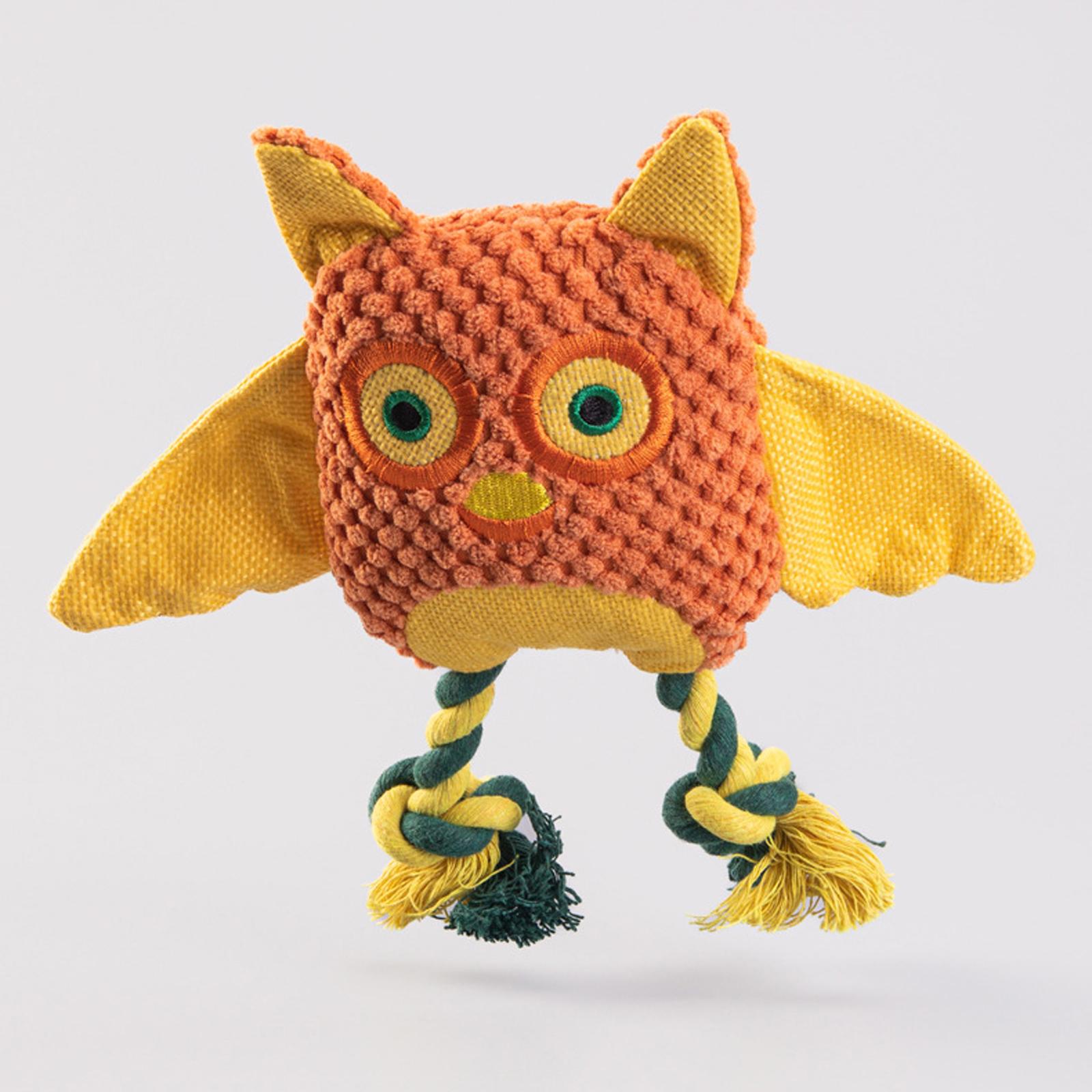 

Colorful Owl Plush Dog Toy, Chewable Interactive Training Toy, Sound-Making Pet Toy for Dogs, Entertainment One Size