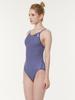 Toneidoseupocheu Gingham One-Piece V-Neck Line Back Blue Swimsuit