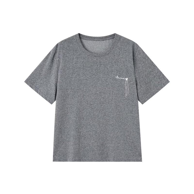 Demana Fresh Cloud Cotton Embroidered Crew Neck Short Sleeve T-Shirt