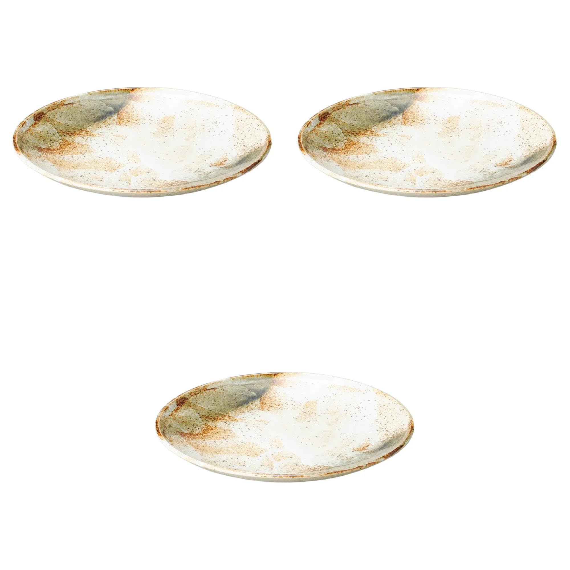 

Set of 3 Yuki Shino Round Plates x Extra Large Round Plates by Setomonohonpo [31.2 4.3 cm]