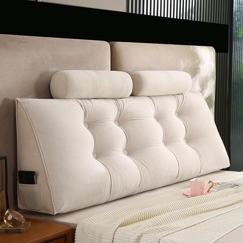 

Подушка для головы кровати, мягкая, поясничная, спинка, утолщенная, противоударная, подушка для дивана, съемная и моющаяся 120*50*20cm+2 pillows