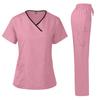 Uniform Pielęgniarki Medyczny Piękno SPA Uniforma Stomatologiczna Scrub Zestaw Scrubów Pielęgniarskich Opieka Zdrowotna Damski Strój Chirurgiczny Góra+Spodnie Garnitur Hurtownia