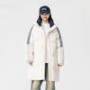 Striped Mid-length Cotton Coat for Women Winter Thickened Cotton Coat Couple Wear Hooded New Warm Cotton Jacket