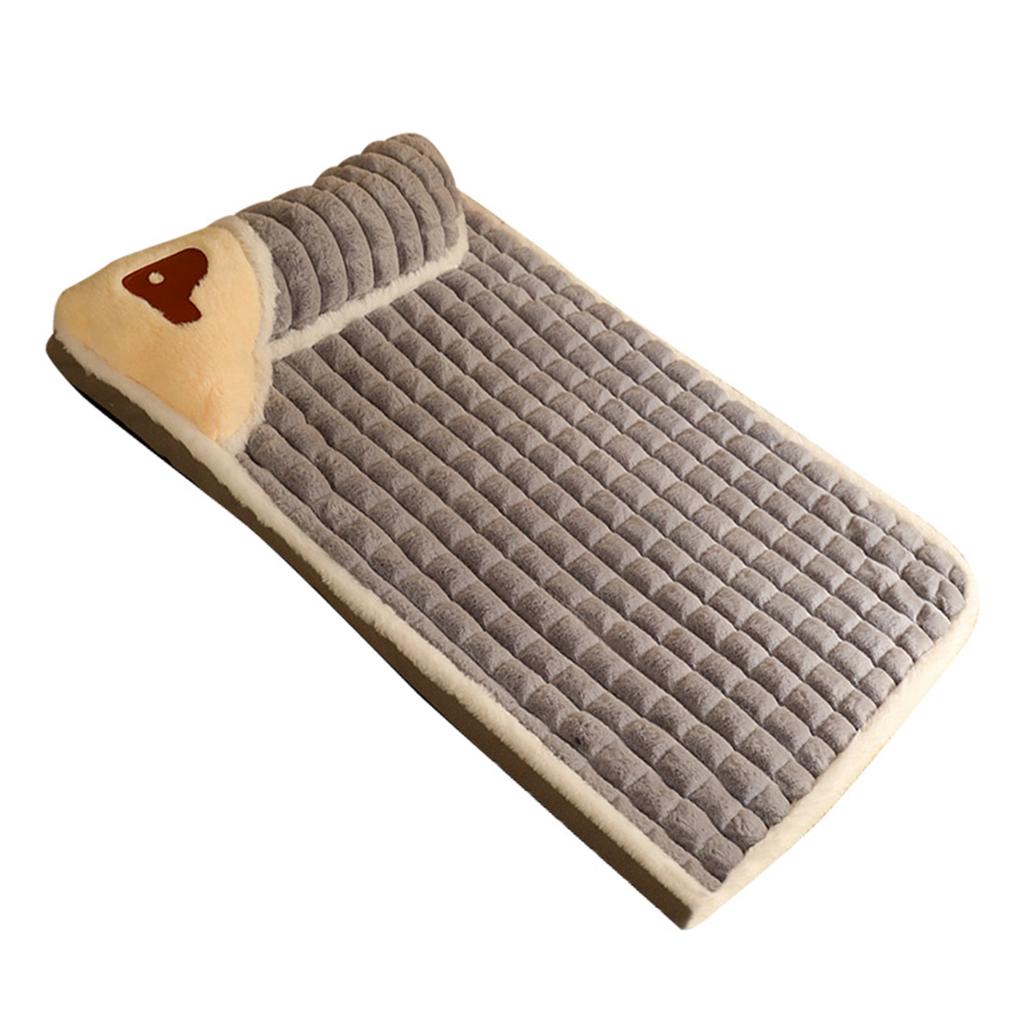 Haustierkissen Bett Abnehmbar Waschbar Hochelastisch Weich Verdicken Hundematte Kissen für Kleine und Mittelgroße Hunde Grau L(60x40cm