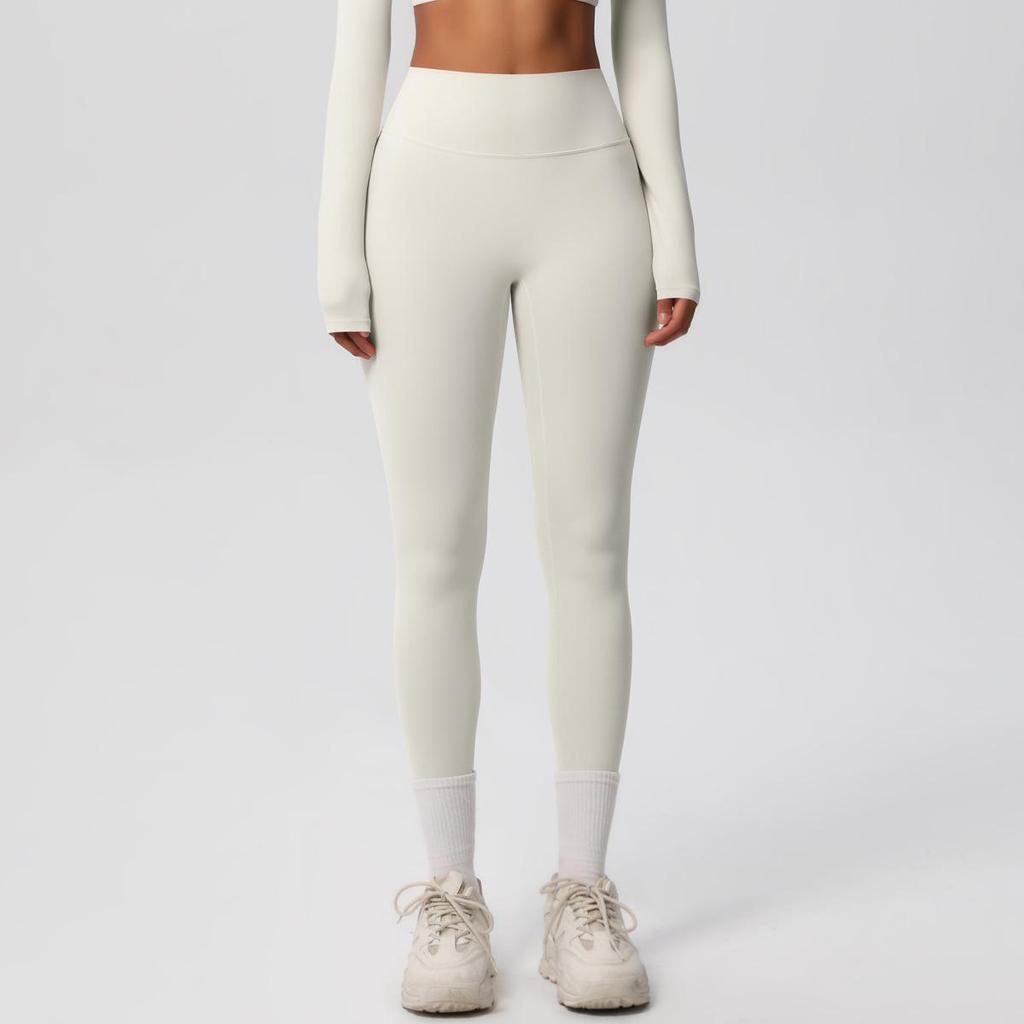 High-Waist Quick-Dry Double-Sided Brushed Yoga Pants for Running and Fitness Moisture-Wicking Athletic Tights