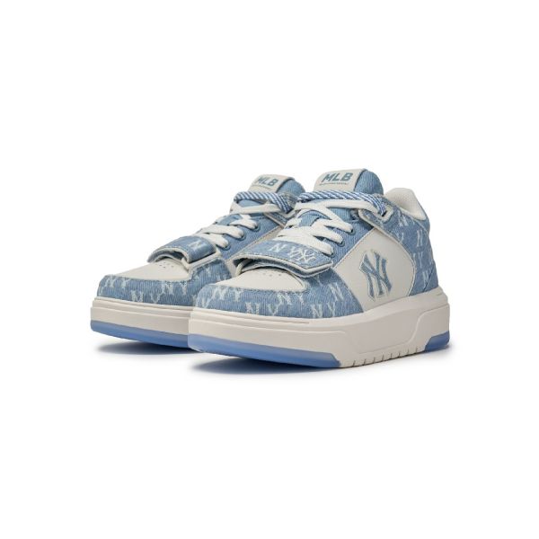 MLB New York Yankees Leder Premium Auffällige Mid-Top Sneaker Unisex Sneaker 3ASXMDM6N-50BLS 40.5 gray
