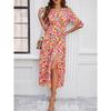 Women's Summer Casual Vacation Style Slit Floral Dress