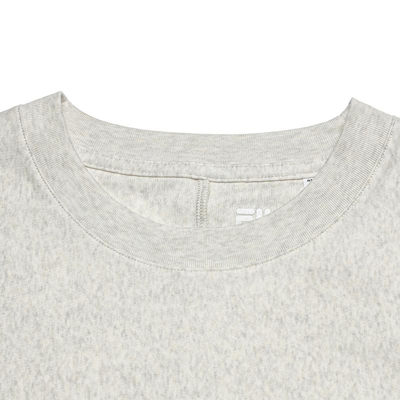 Fila Milano Series Casual Versatile T-Shirt Women Tops Light-Khaki Floral-Gray F11W625118FLK