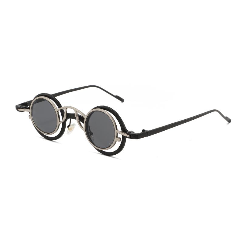 Retro Round Metal High-end Sunglasses for Men and Women Fashion Trendy Sunscreen Outdoor Sunshade UV Resistant Glasses