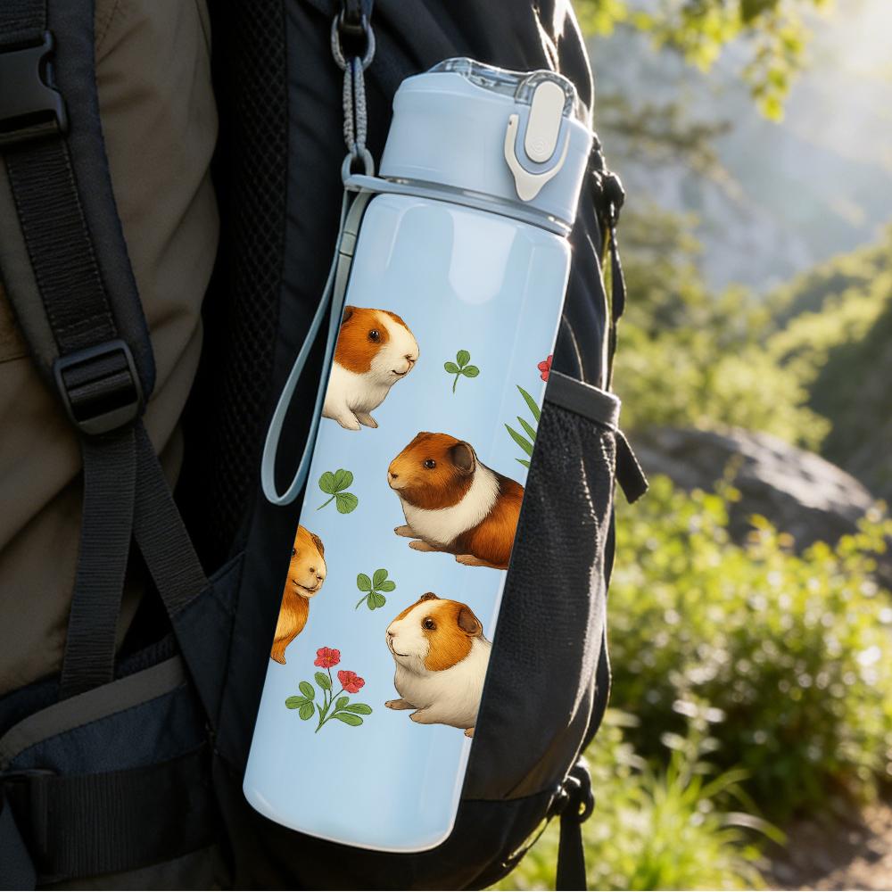 1 PZ Gruppo di Criceti Carini Multipli 750ml Bottiglia d'Acqua Sportiva in Plastica Colorata Tappo Flip a Cannuccia Anti-perdita Per Sport Ufficio Uso Domestico