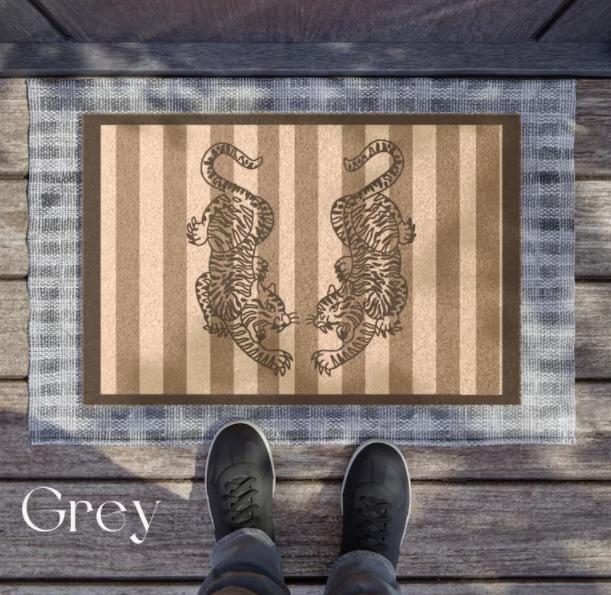 

Винтажный коврик для приветствия с тигром, идея подарка для домовладельца, для входной двери, идея подарка для дома для садовника, цветочный придверный коврик, украшение для дома, для сарая 50x80cm