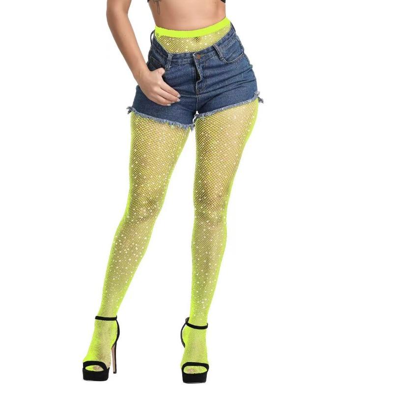 Neonové Sexy Síťované Punčocháče Dámské Punčochy Párty Klubové Oblečení Punčochové Kalhoty Dámské Zelené Karnevalové Síťované Punčochy Dámské Punčochy