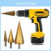 Efficient 3 Pcs 4-12/20/32mm Large Hss Steel Step Cone Drill Titanium Bit Hole Cutter Set For Smooth And Clean Cuts