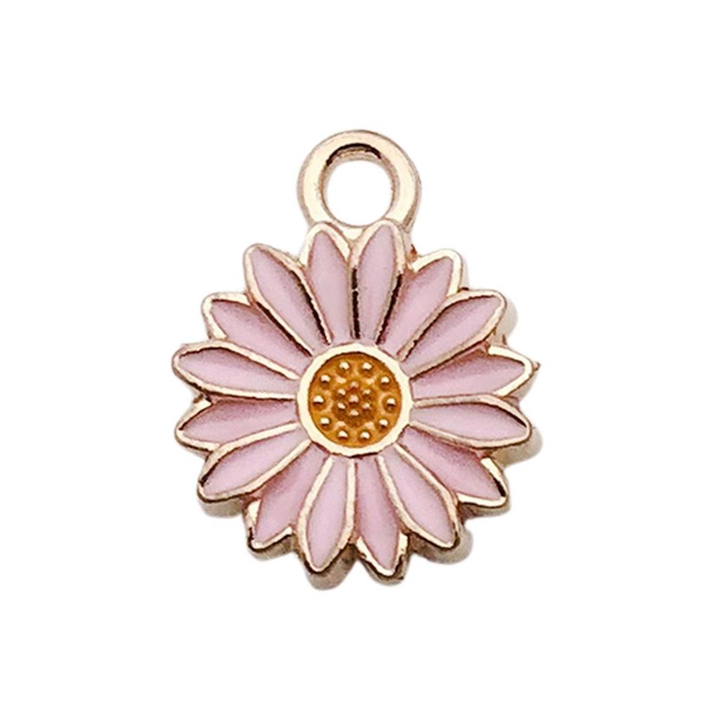 Pink Flower Oil Drop Korean Keychain & Bracelet Pendants