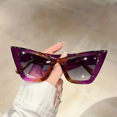Oversized Cat Eye Stylish Sunglasses For For Women For Men Gradual Color Jelly Shaped Frame Eyeglasses For Summer Beach Parties