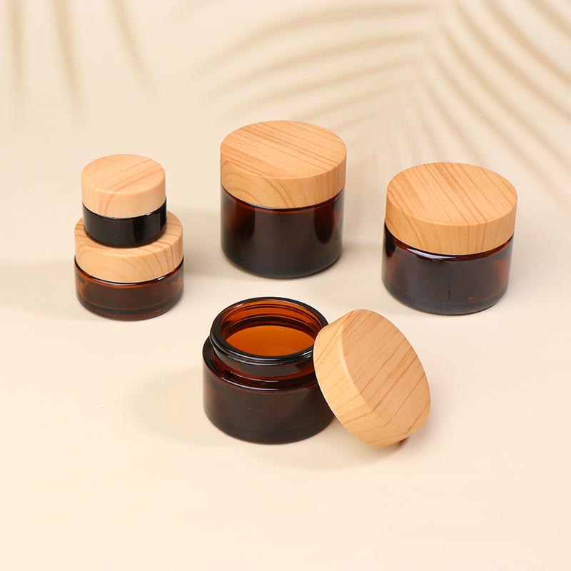 5/10/15/20/30/50/60/100g Dunkelbraune Creme Flasche Glas Separate Flasche Gesichtscreme Augencreme Dose Reise Leerer Kosmetikbehälter