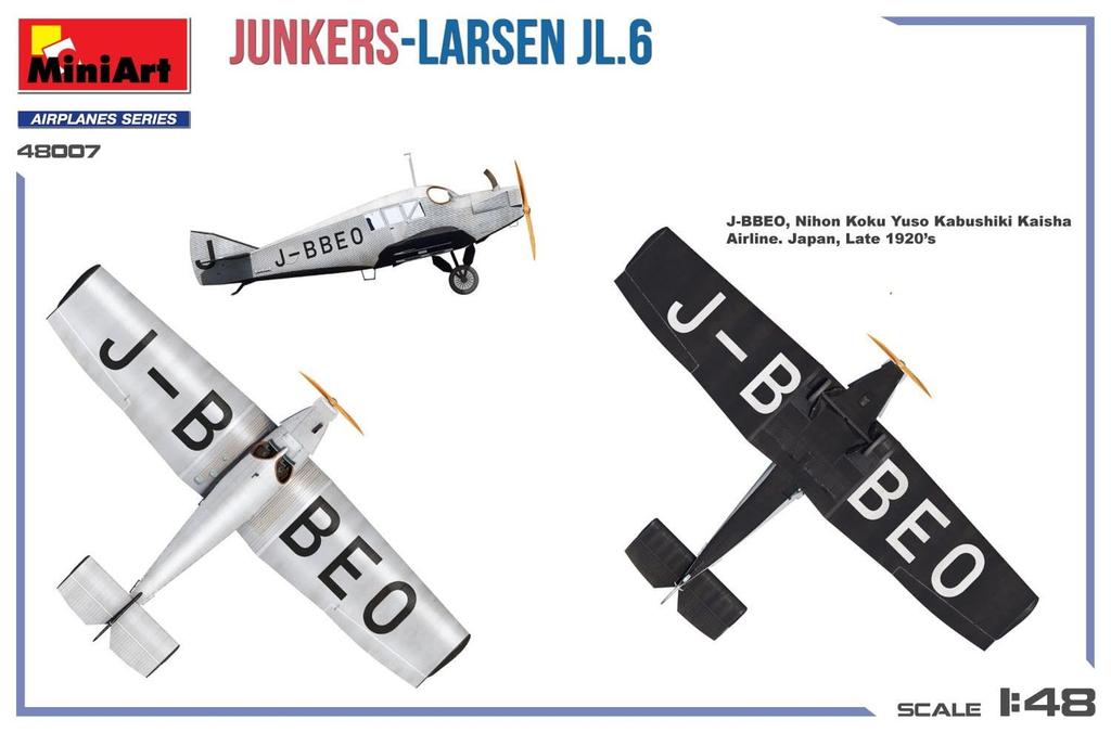 Miniart Plastic Model MA48007 1/48 Junkers-Larsen JL.6 (Airplane)