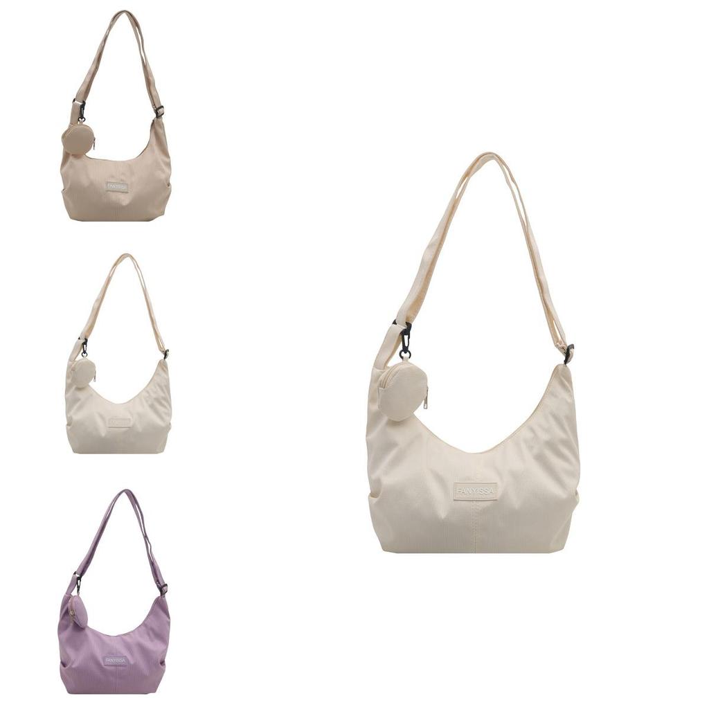 Solid Color Letter Decor Large Capacity Women Crossbody Bag With Coin Purse For Daily Use