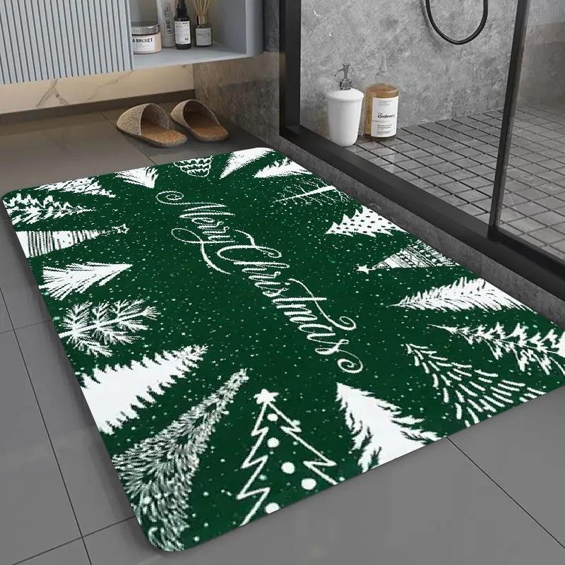 Blue Gnome Snowman Winter Doormat, Winter Wishes Gift Printed Floor Mat, Entryway Christmas Holiday Decor