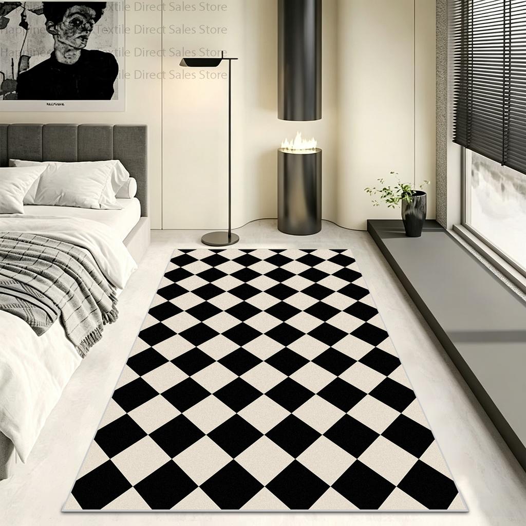 Nordic Geometric Bedroom Bedside Runner Carpet Decoration Living Room Anti Slip Washable Sofa Floor Mats Kitchen Easy Clean Rug